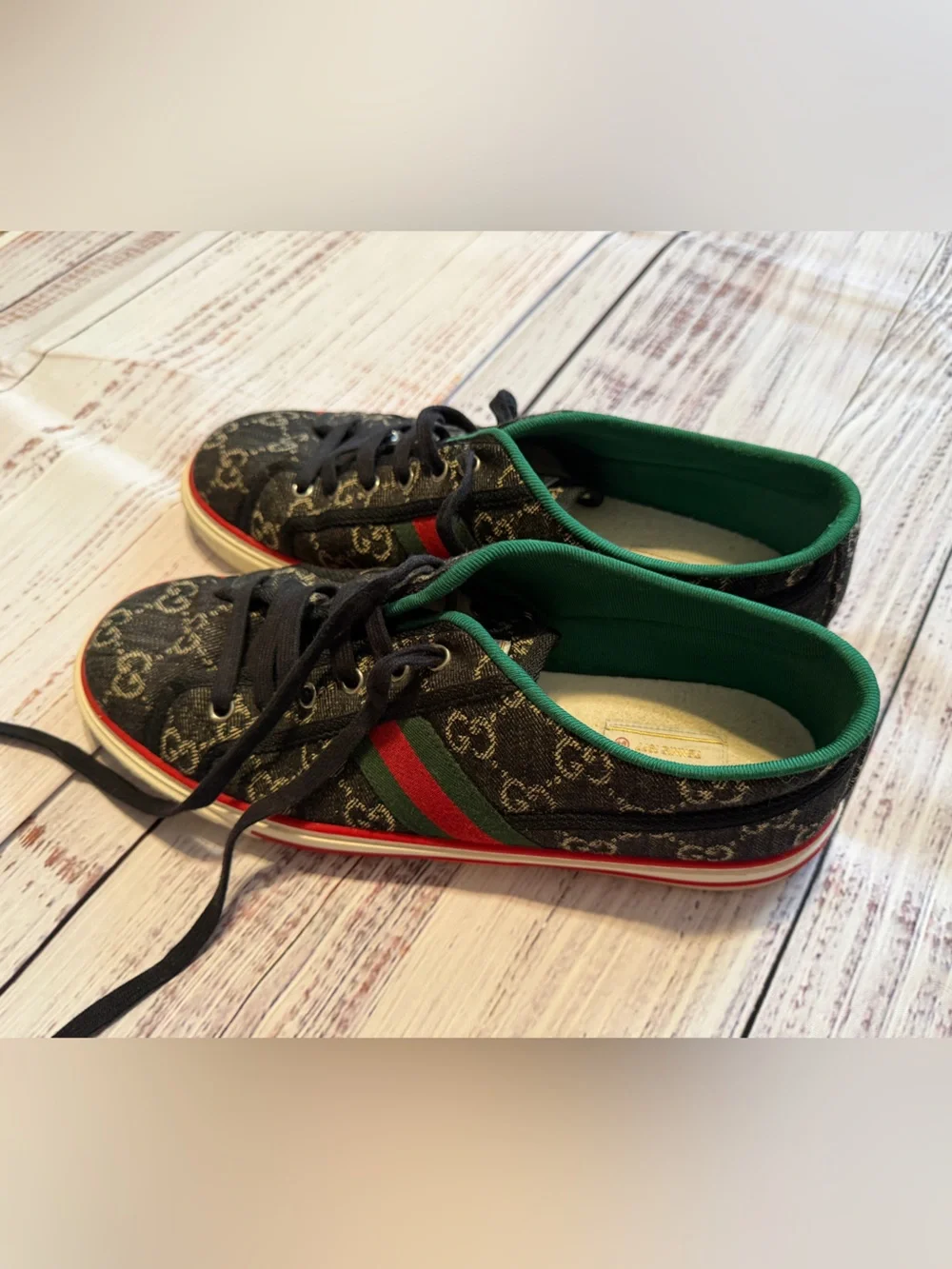Gucci Tennis 1977 Authentic Black Ivory Size 9+